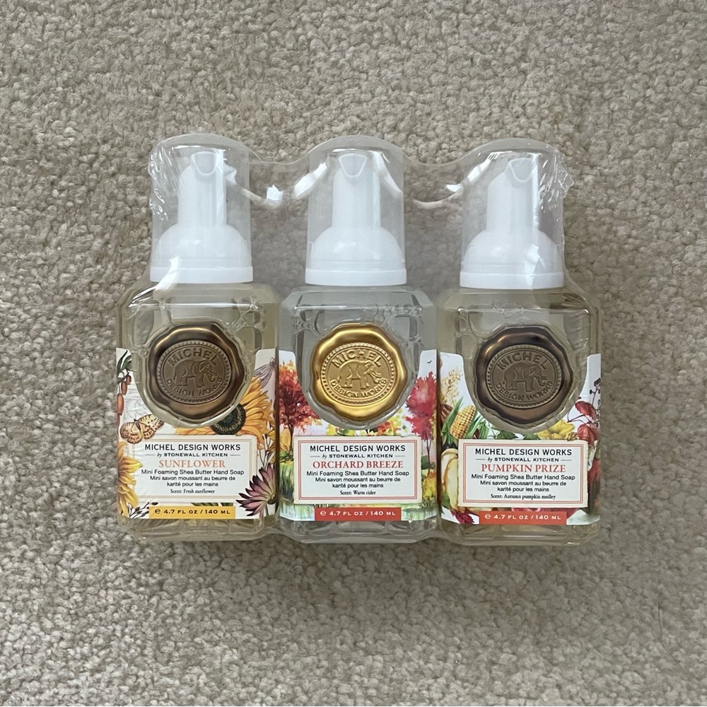 Michel Design Works Mini Hand Soap Set: Sunflower, Orchard Breeze, Pumpkin Prize